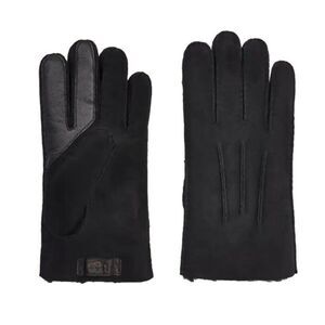 NWT UGG Contrast Sheepskin Men's Black Suede Gloves